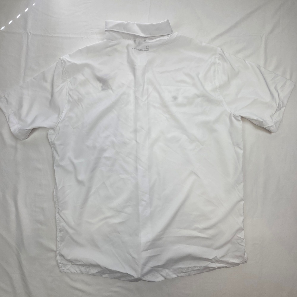 Under Armour Mens Texas Tech Red Raiders Shirt Large White Fishing Button Down
